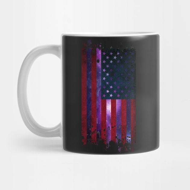 American flag galaxy - pink galaxy (patriot - USA flag) by Vane22april